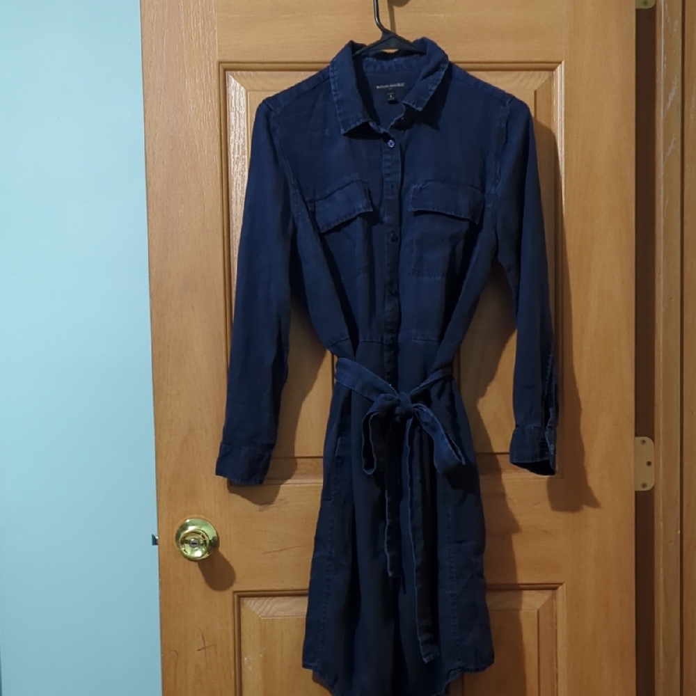Banana Republic Blue Long Sleeve Shirt Dress